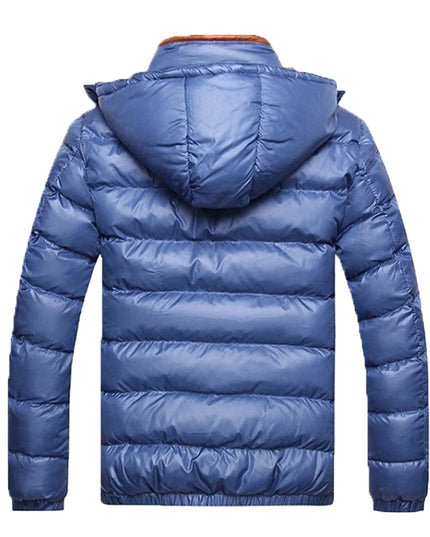 Męska kurtka zimowa pikowana z kontrastowymi zamkami