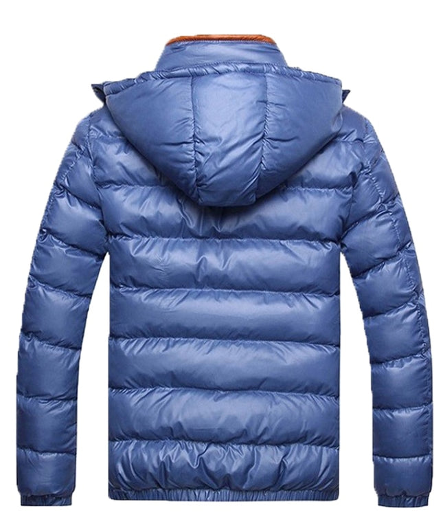 Męska kurtka zimowa pikowana z kontrastowymi zamkami