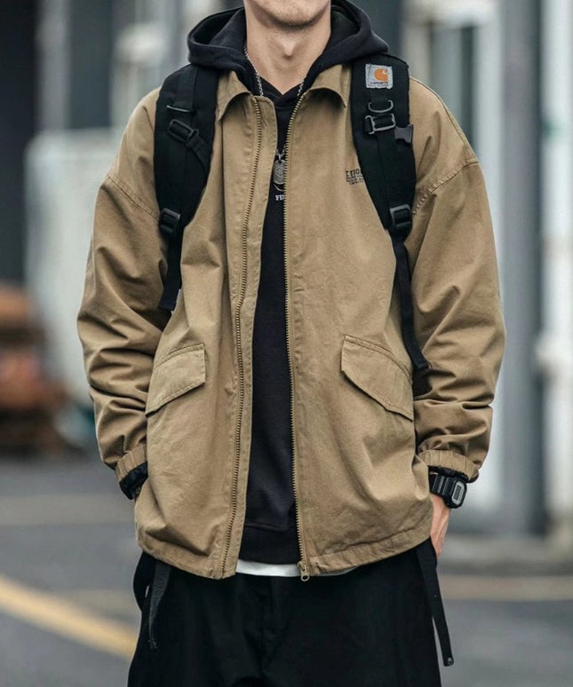 Męska kurtka przejściowa luźna z nadrukiem