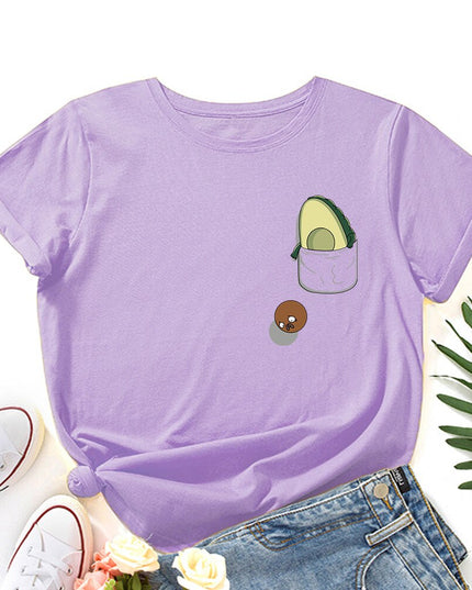 Damski T-shirt z motywem awokado