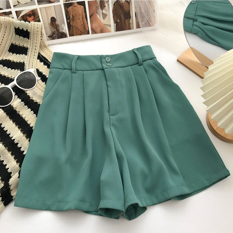 Damskie szorty eleganckie rozszerzane ku dołowi