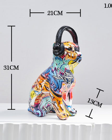 Figurka dekoracyjna kolorowa pies graffiti
