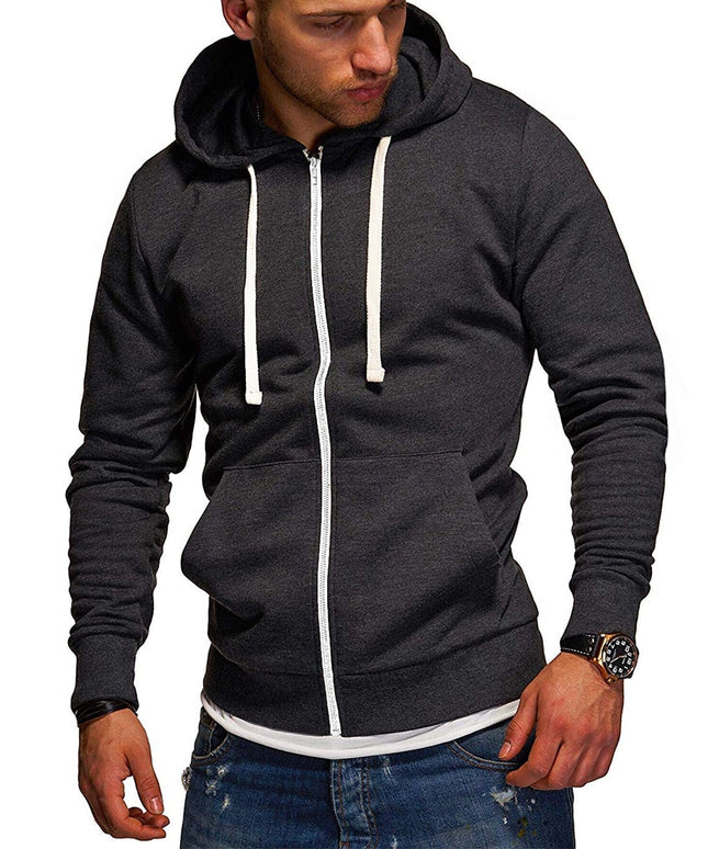 Męska bluza z kapturem rozpinana z białymi wstawkami