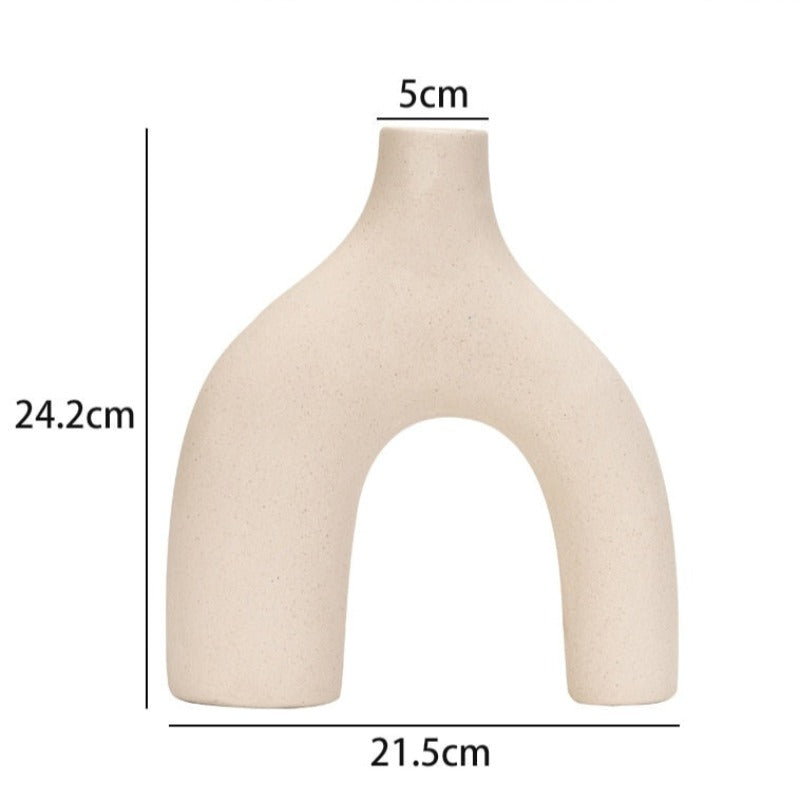 Wazon ceramiczny półkole w kremowym kolorze