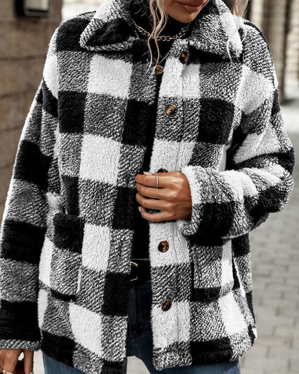 Damska kurtka przejściowa koszulowa w kratkę