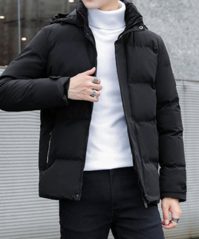Męska kurtka zimowa ocieplana z kapturem