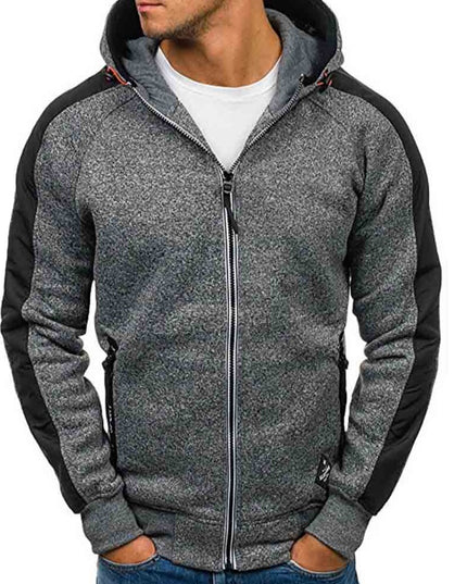 Męska bluza melanżowa rozpinana z kapturem