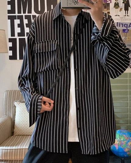 Męska koszula o kroju oversize w paski