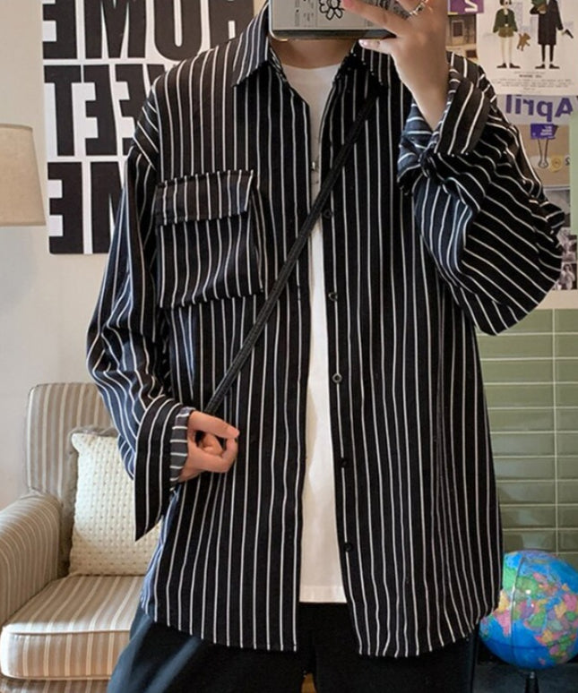 Męska koszula o kroju oversize w paski