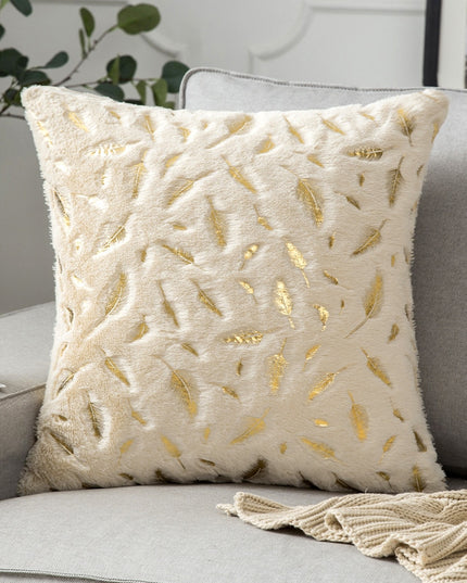Poszewka na poduszkę futrzana ze złotym motywem