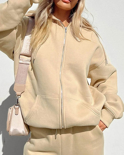 Damska bluza oversize rozpinana z kapturem