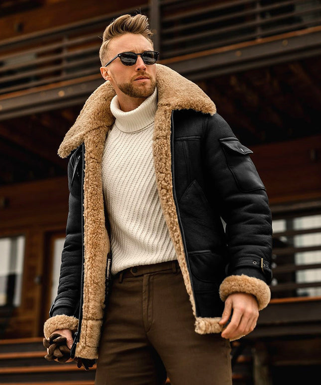 Męska kurtka zimowa z kożuszkiem