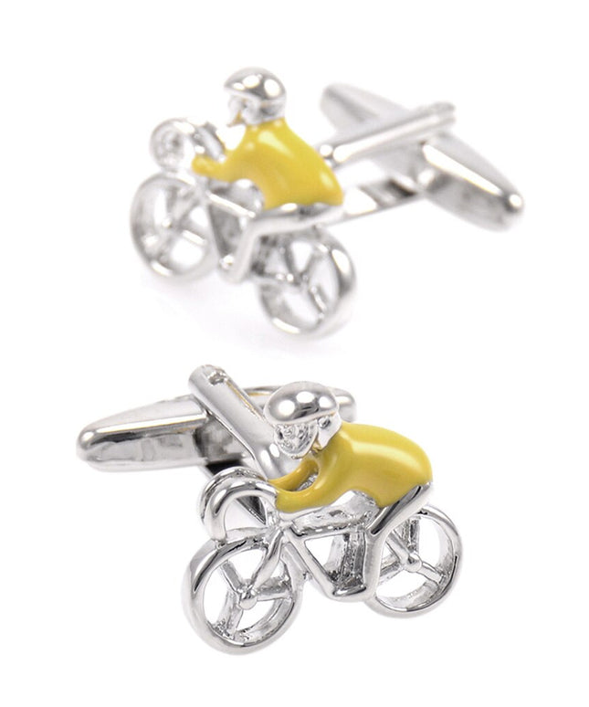 Spinki do koszuli w kształcie rowerzysty