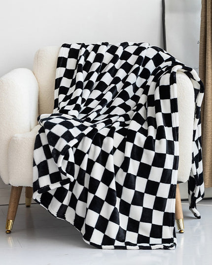 Miękki koc ozdobny w kratkę