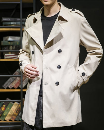 Męski klasyczny płaszcz trzyrzędowy