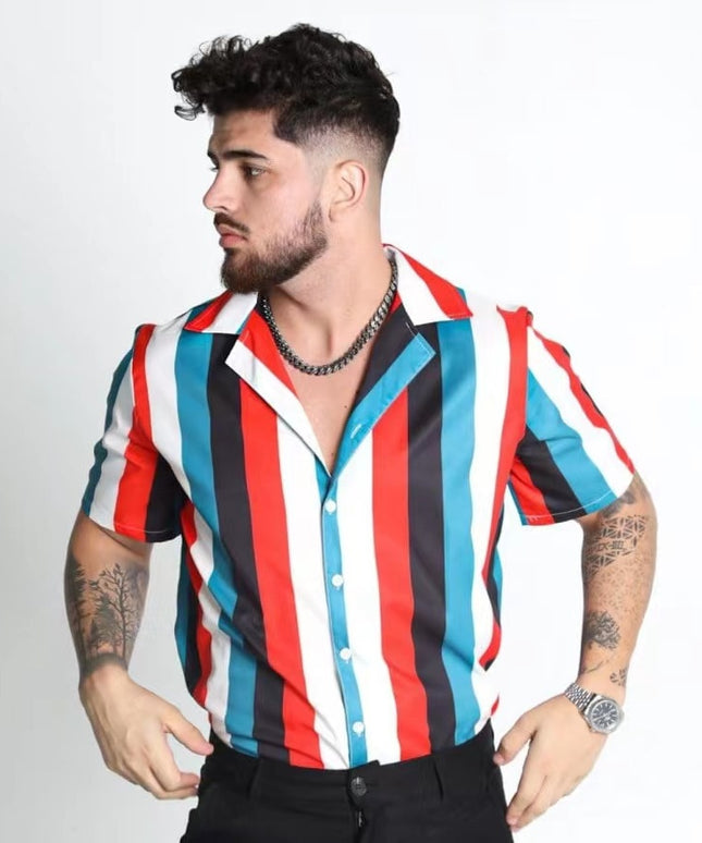 Męska koszula letnia w paski