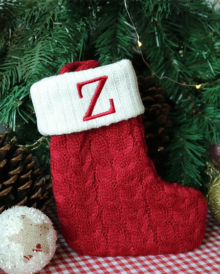 Świąteczna ozdoba wisząca w postaci skarpety z literą Z