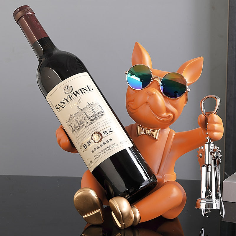 Figurka funkcjonalna buldog francuski podstawka na wino