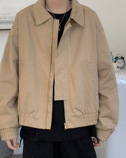 Męska kurtka przejściowa luźna ze ściągaczami