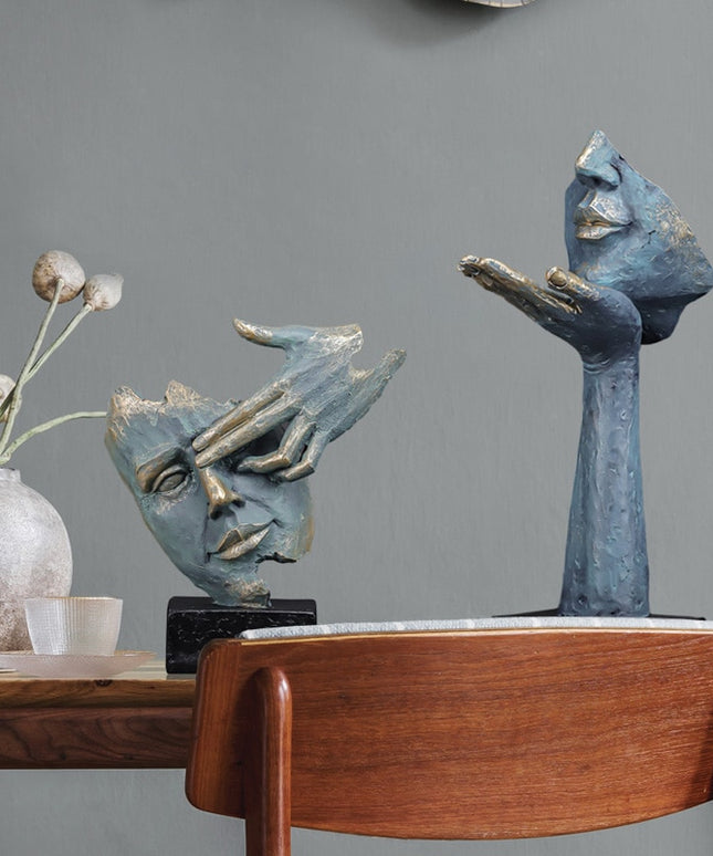 Figurka dekoracyjna motyw twarzy styl vintage