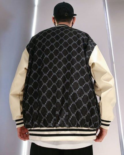 Męska kurtka przejściowa bomberka o luźnym kroju z nadrukiem