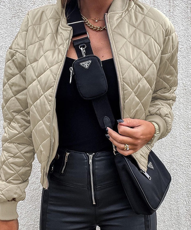 Damska kurtka przejściowa bomberka pikowana