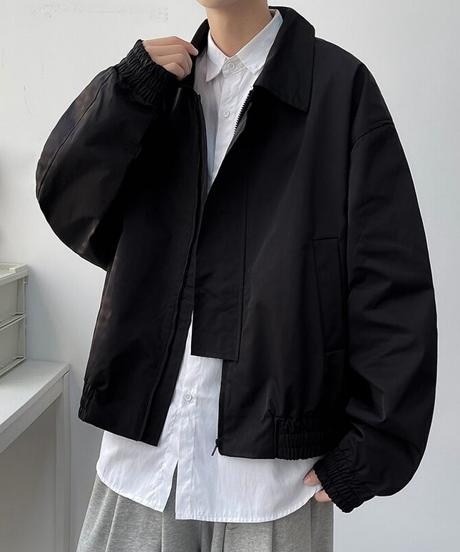 Męska kurtka przejściowa luźna ze ściągaczami