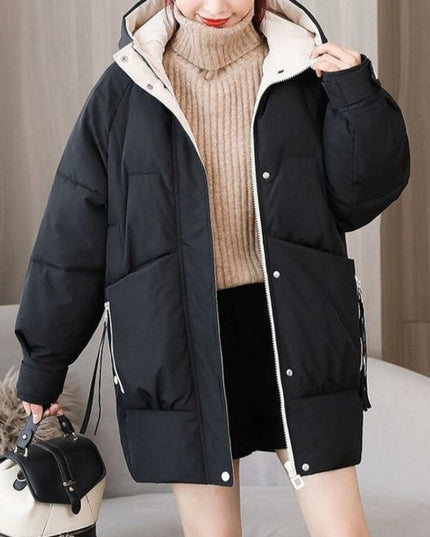 Damska klasyczna kurtka zimowa z kapturem