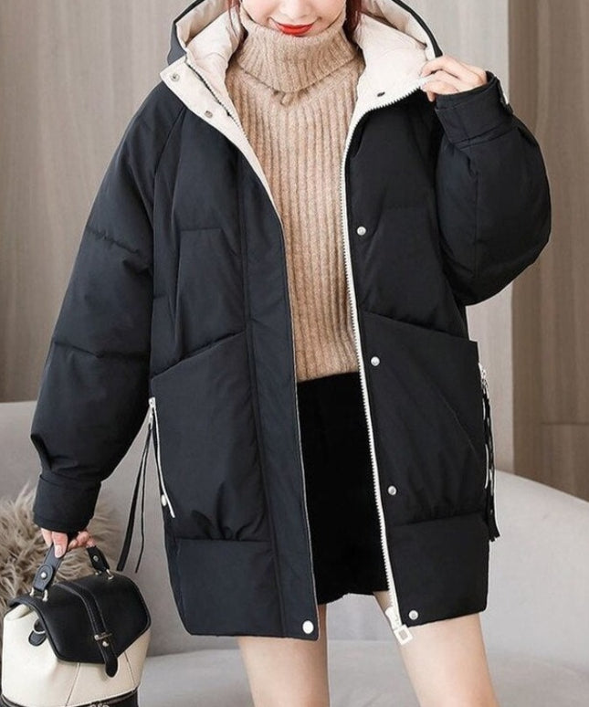 Damska klasyczna kurtka zimowa z kapturem