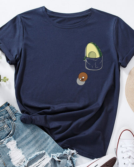 Damski T-shirt z motywem awokado