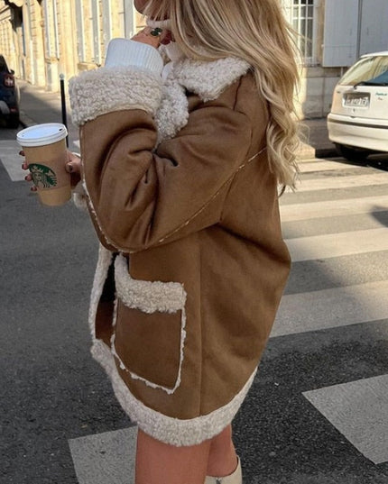 Damska kurtka zimowa pilotka z kożuszkiem