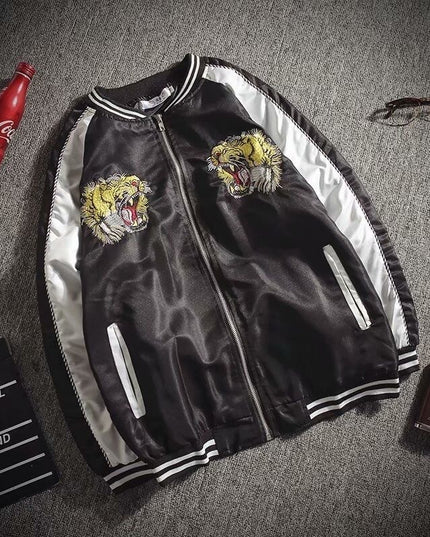Męska kurtka przejściowa bomberka z nadrukiem tygrysa