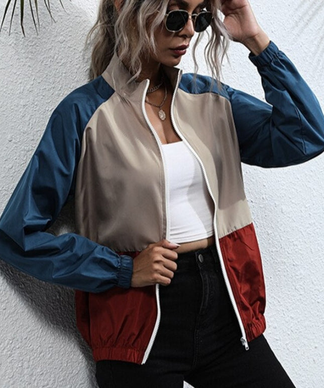 Damska kurtka przejściowa sportowa trzykolorowa