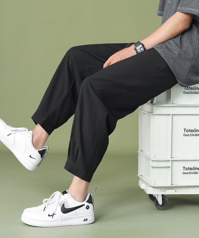 Męskie spodnie eleganckie z szerokimi nogawkami