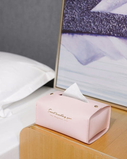 Pudełko na chusteczki skórzane w jasnych kolorach