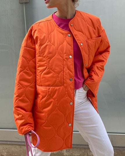 Damska kurtka zimowa pikowana z kieszonką