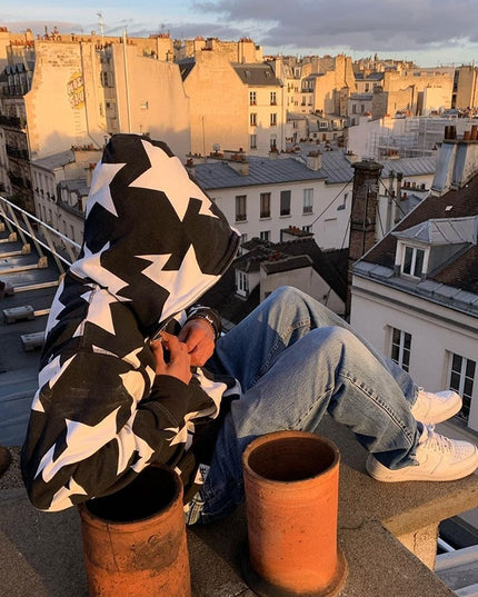 Męska bluza oversize w gwiazdki