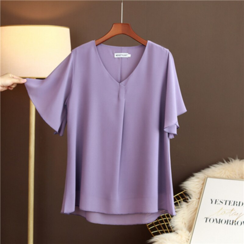 Damski T-shirt elegancki ze zwiewnego materiału