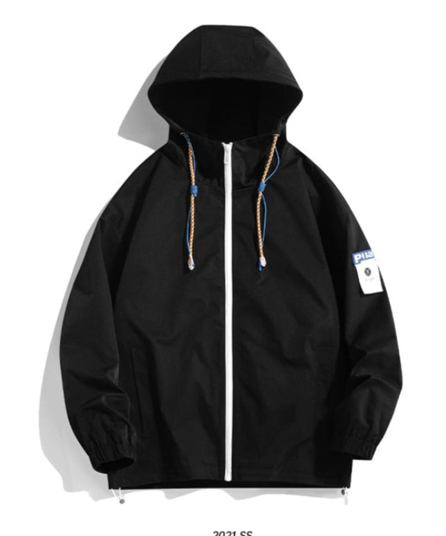 Męska kurtka przejściowa wiatrówka oversize z kapturem