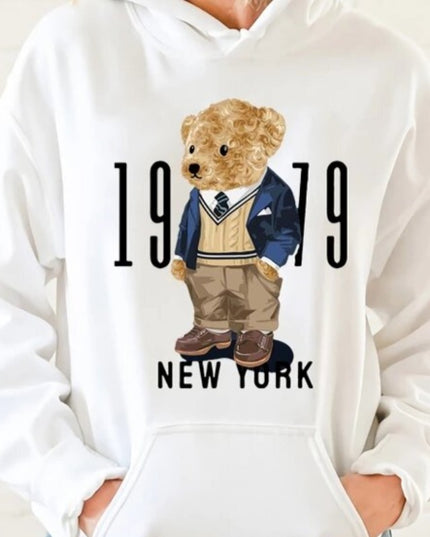 Damska bluza z kapturem i nadrukiem