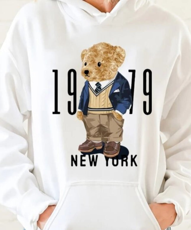 Damska bluza z kapturem i nadrukiem