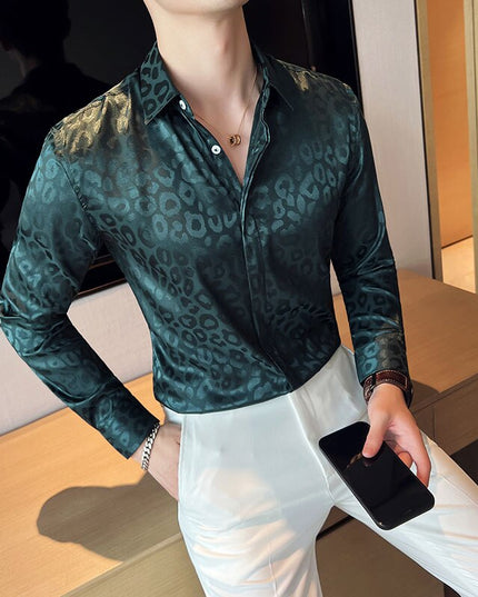 Męska koszula o dopasowanym kroju w zwierzęcy print