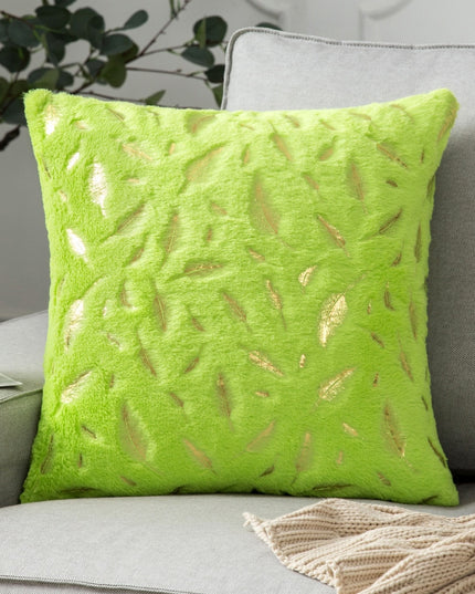 Poszewka na poduszkę futrzana ze złotym motywem