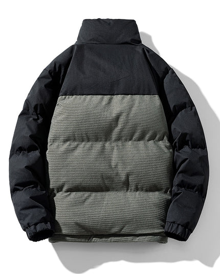 Męska kurtka zimowa puchowa z kontrastowymi kolorami