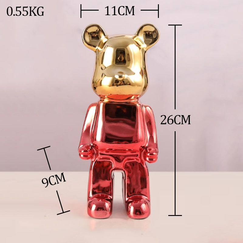 Figurka dekoracyjna ceramiczna kolorowy miś