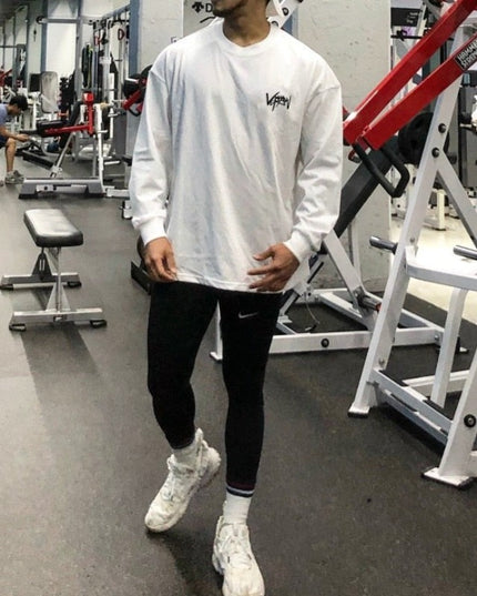 Męska koszulka z długim rękawem sportowa z napisem