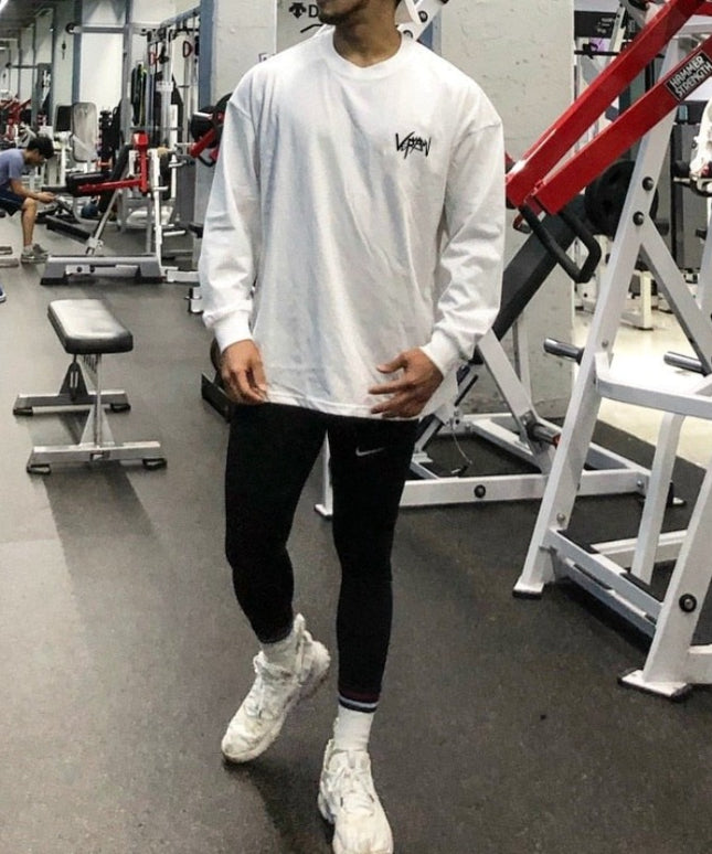 Męska koszulka z długim rękawem sportowa z napisem