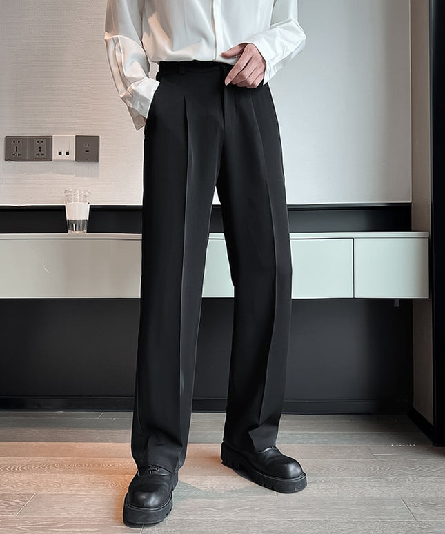 Męskie eleganckie spodnie zwężane w talii