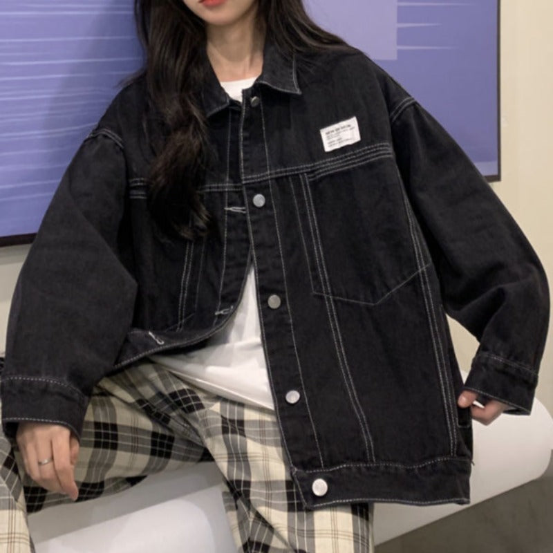 Damska kurtka jeansowa klasyczna oversize