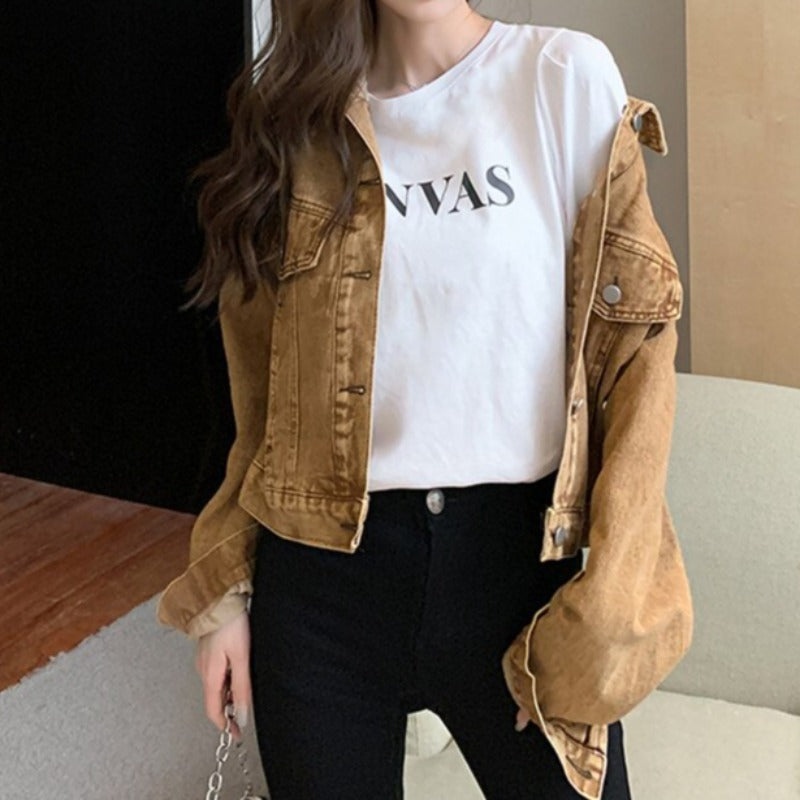 Damska kurtka jeansowa klasyczna oversize